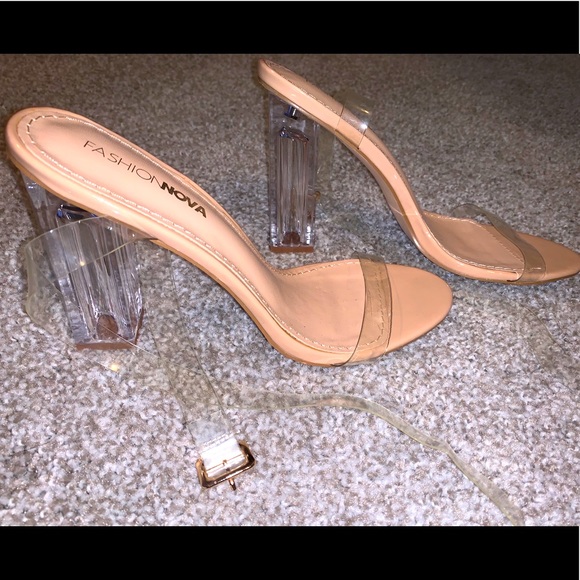 Fashion Nova Shoes - Clear Block Heels 2*30